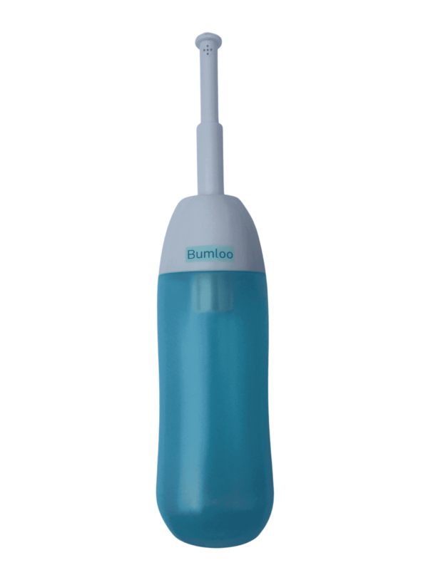 portable bidet as an alternative to toilet paper, in blue color